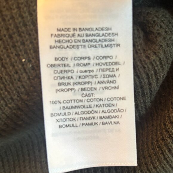 Ralph Lauren - Thermal Knit Cowl Neck Army Green Sweater - 100% Cotton (Size: M) - Picture 7 of 7